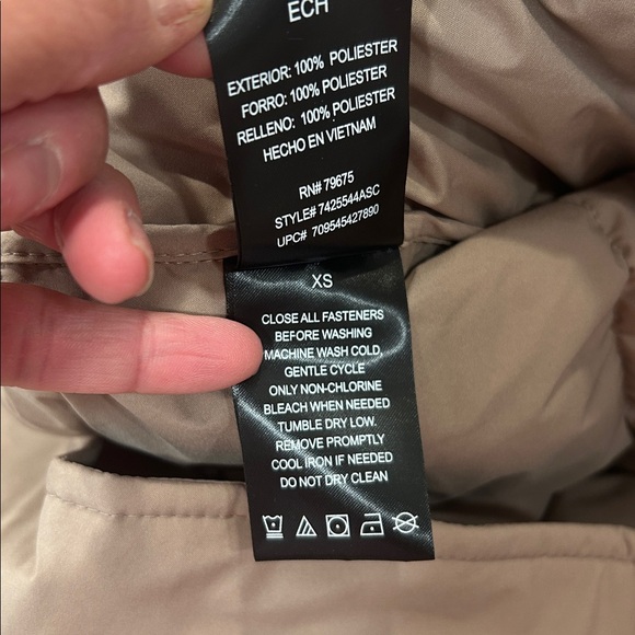 London Fog Women's Removable Hood Ulta Long Puffer Coat - Latte - Picture 15 of 16